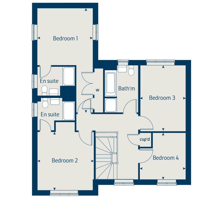 First floor floorplan of The Maple at Western Gate